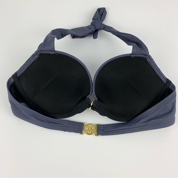 Victorias Secret Bombshell Padded Push Up Bikini Top Slate Grey 2 Cups 36B - Picture 8 of 12